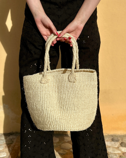Theluji - Handgemaakte sisal tas Naturel Tamani