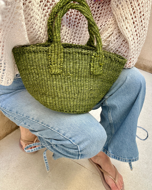 Mti — groene handgeweven tas