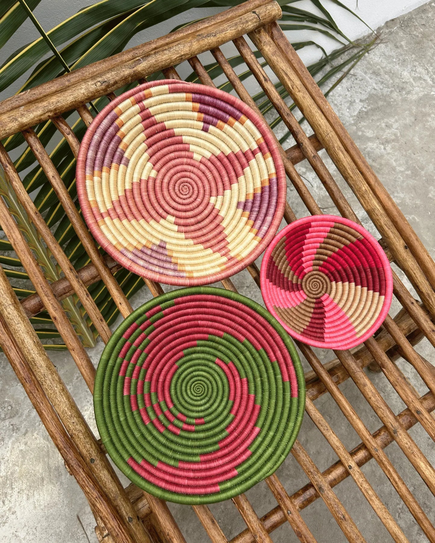 Jioni - Handgemaakte wandmand Oud Roze & Naturel Tamani