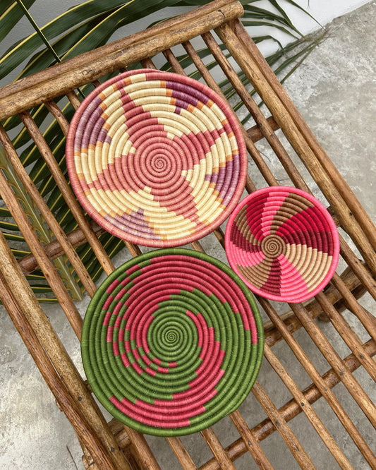 Jioni - Handgemaakte wandmand Oud Roze & Naturel Tamani