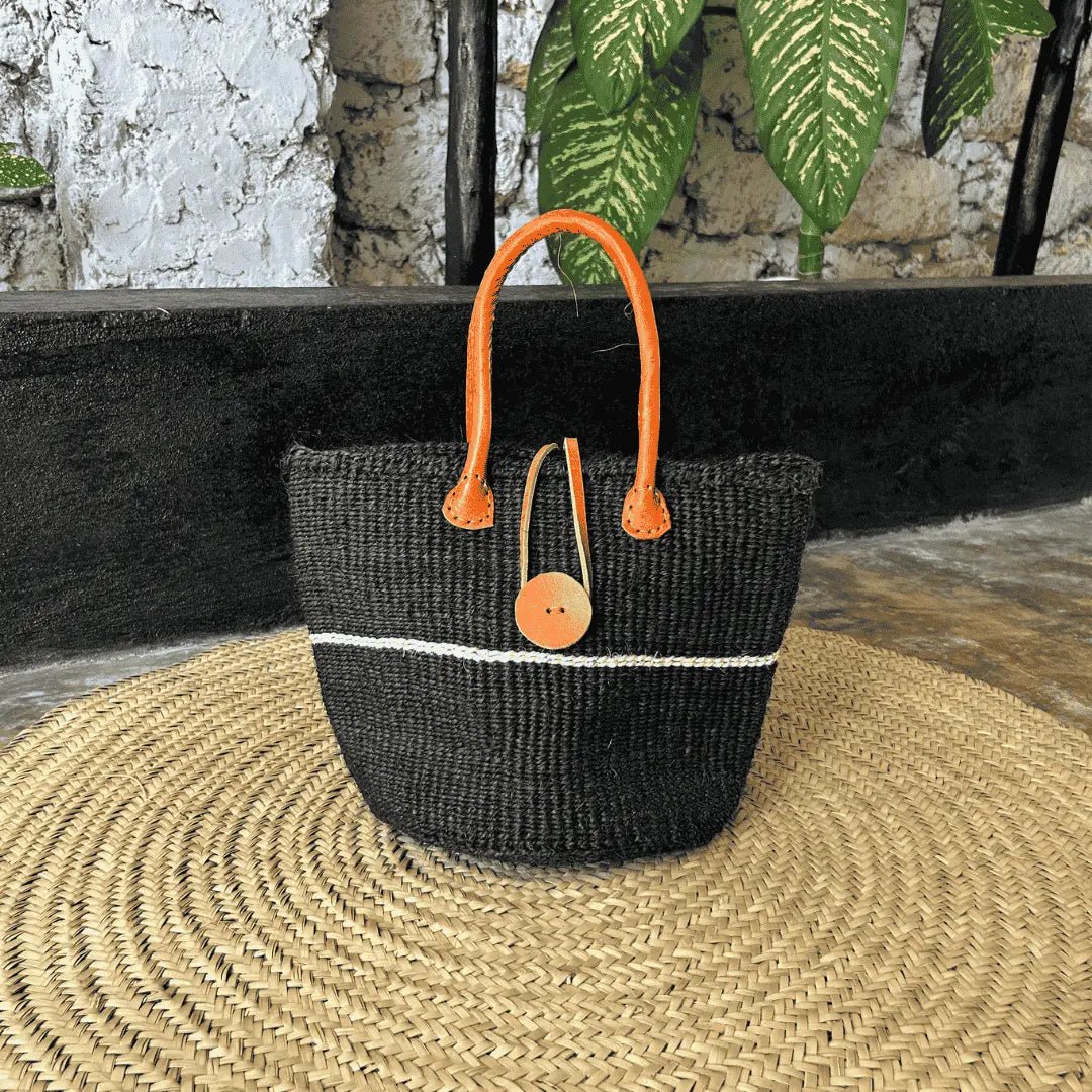 Imara sisal bag zwart Tamani