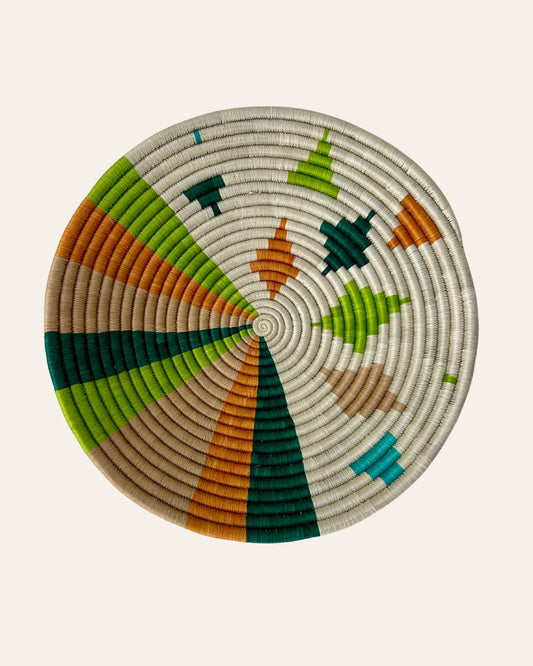 Msitu - Handgemaakte wandmand Groen & Oranje Tamani