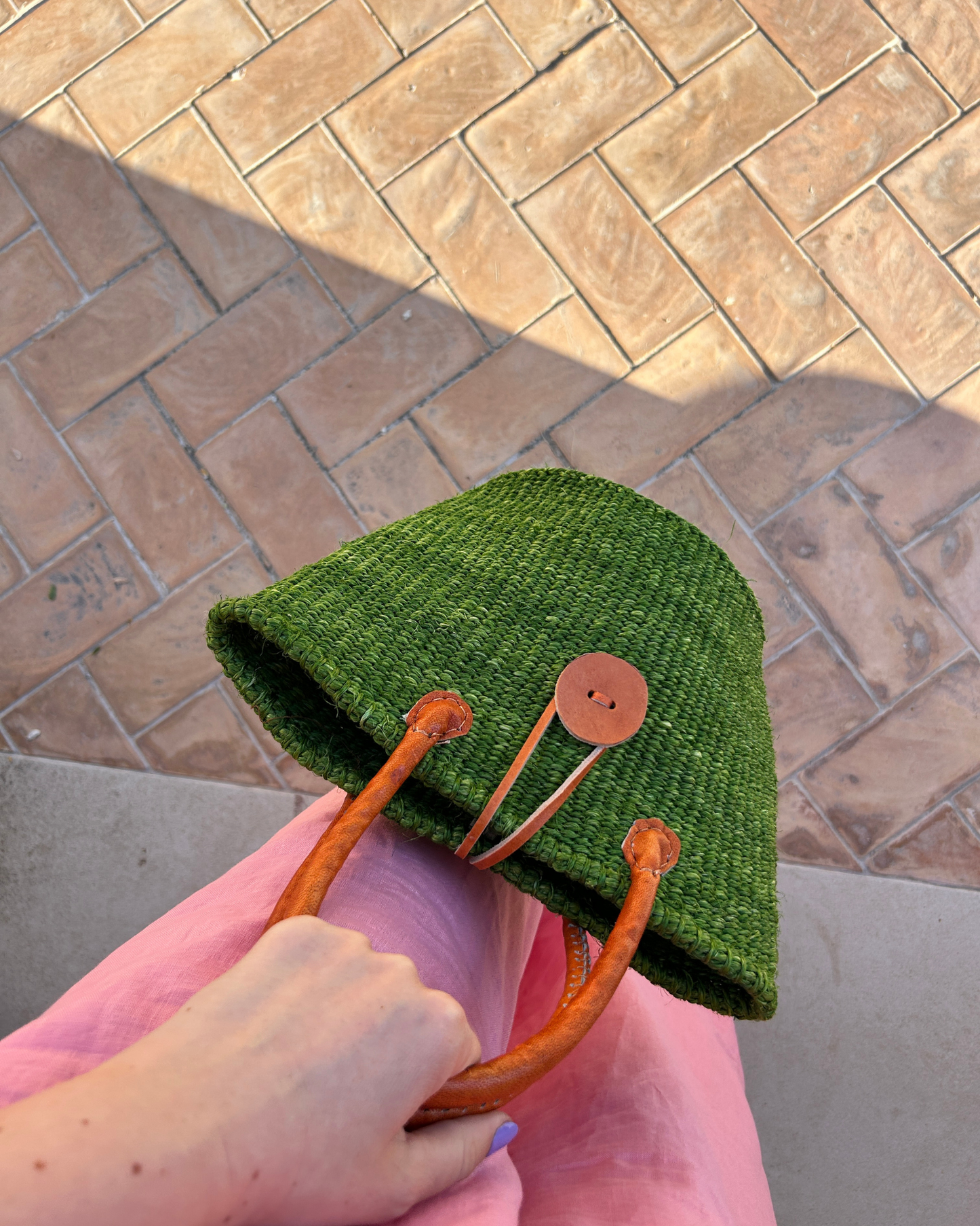 Msitu — groene handgeweven tas