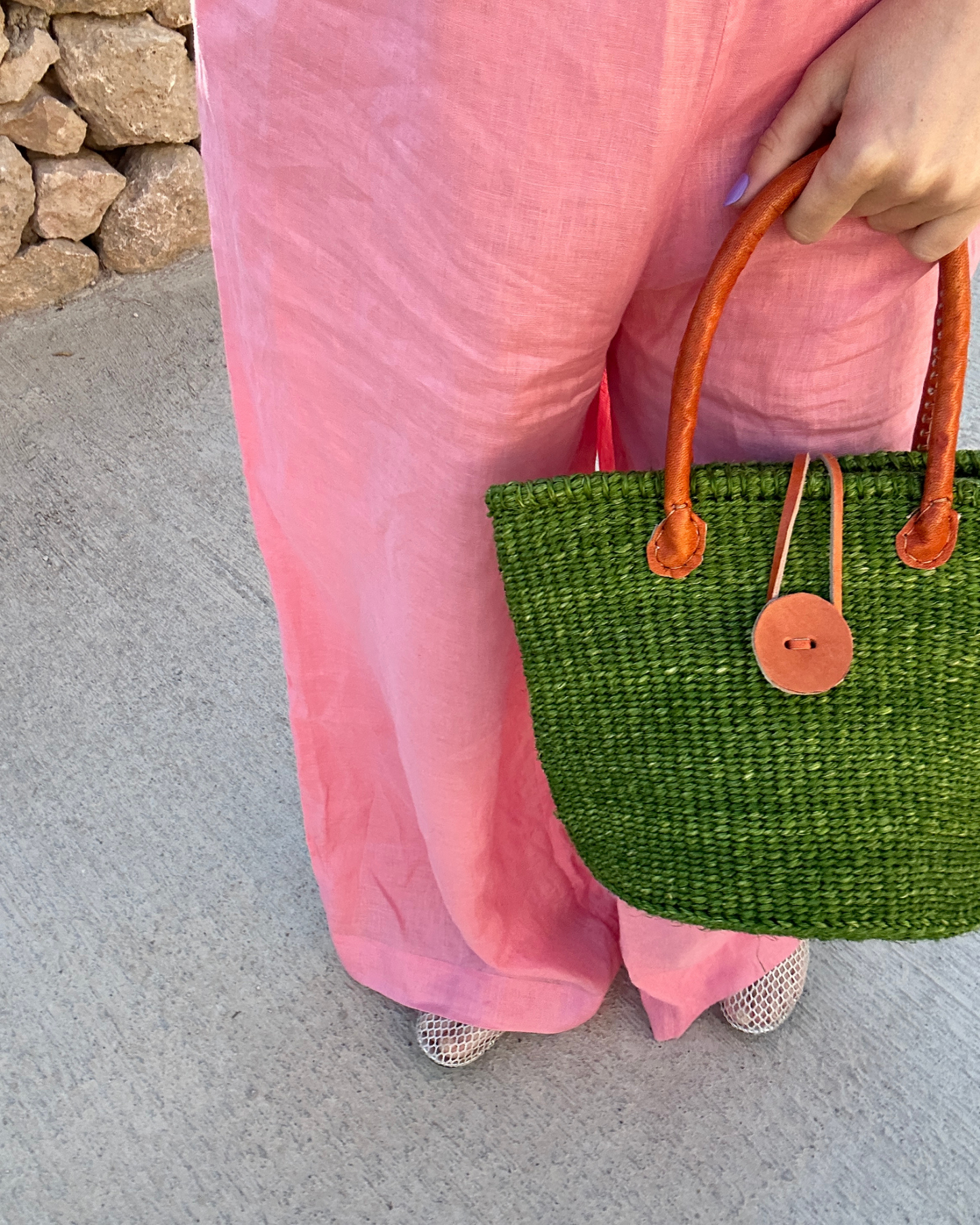 Msitu — groene handgeweven tas