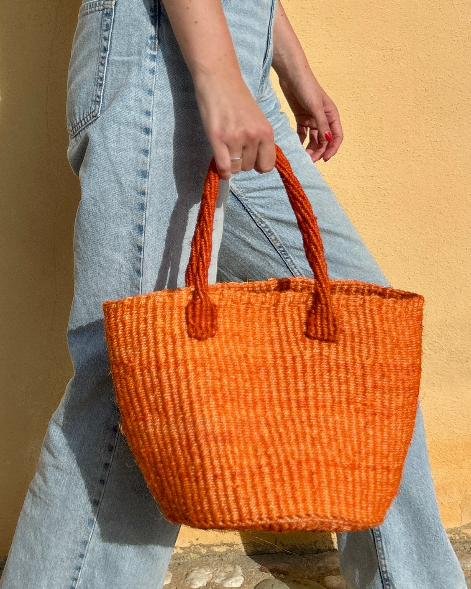 Moto -  Handgemaakte sisal tas Oranje Tamani