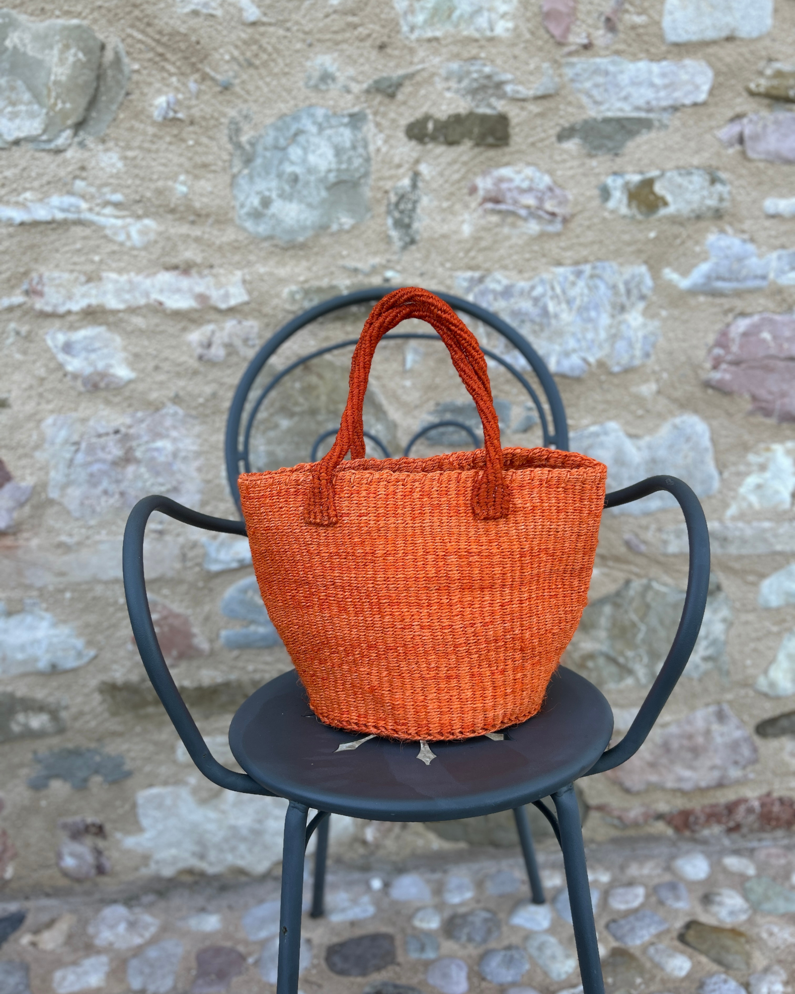 Moto -  Handgemaakte sisal tas Oranje Tamani