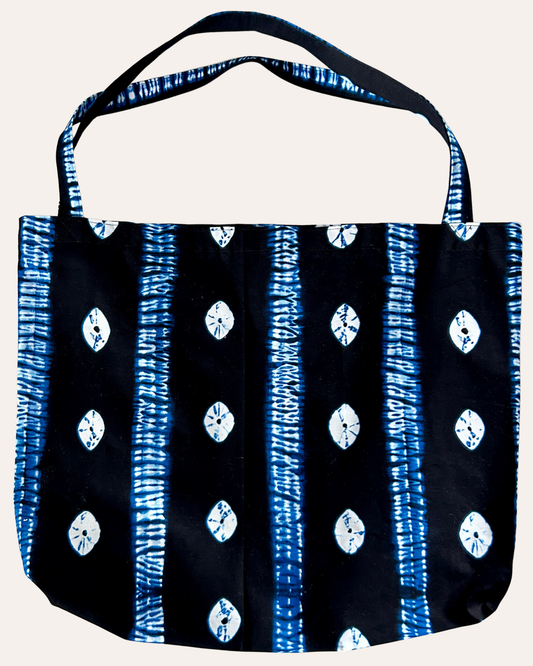 Kiburi — Handgemaakte katoenen shopper Indigo Tamani