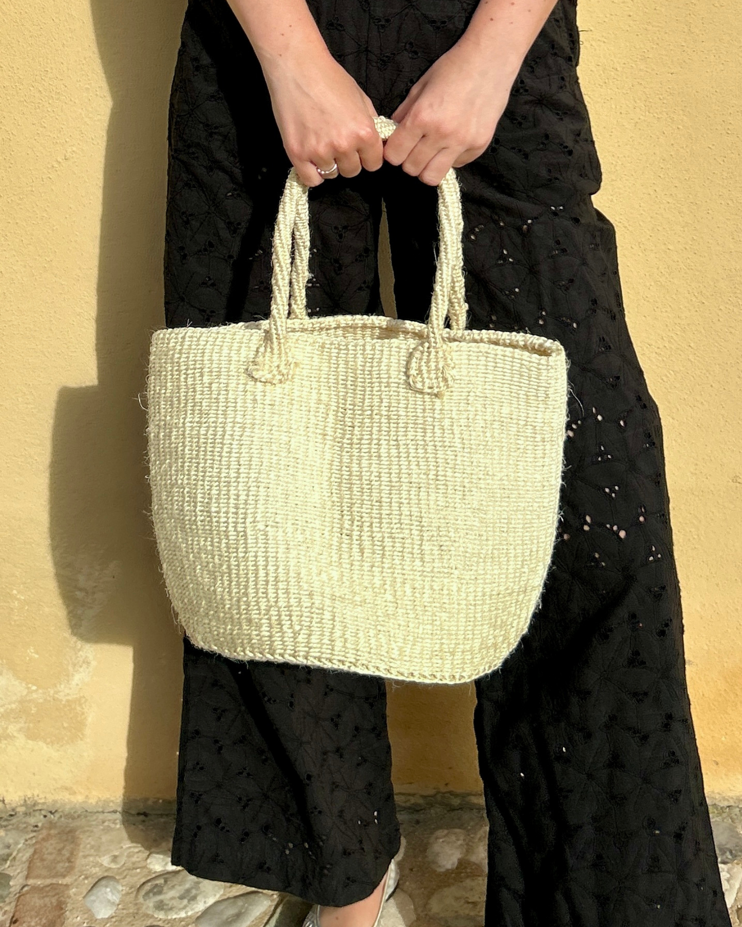 Theluji -  Handgemaakte sisal tas Naturel Tamani