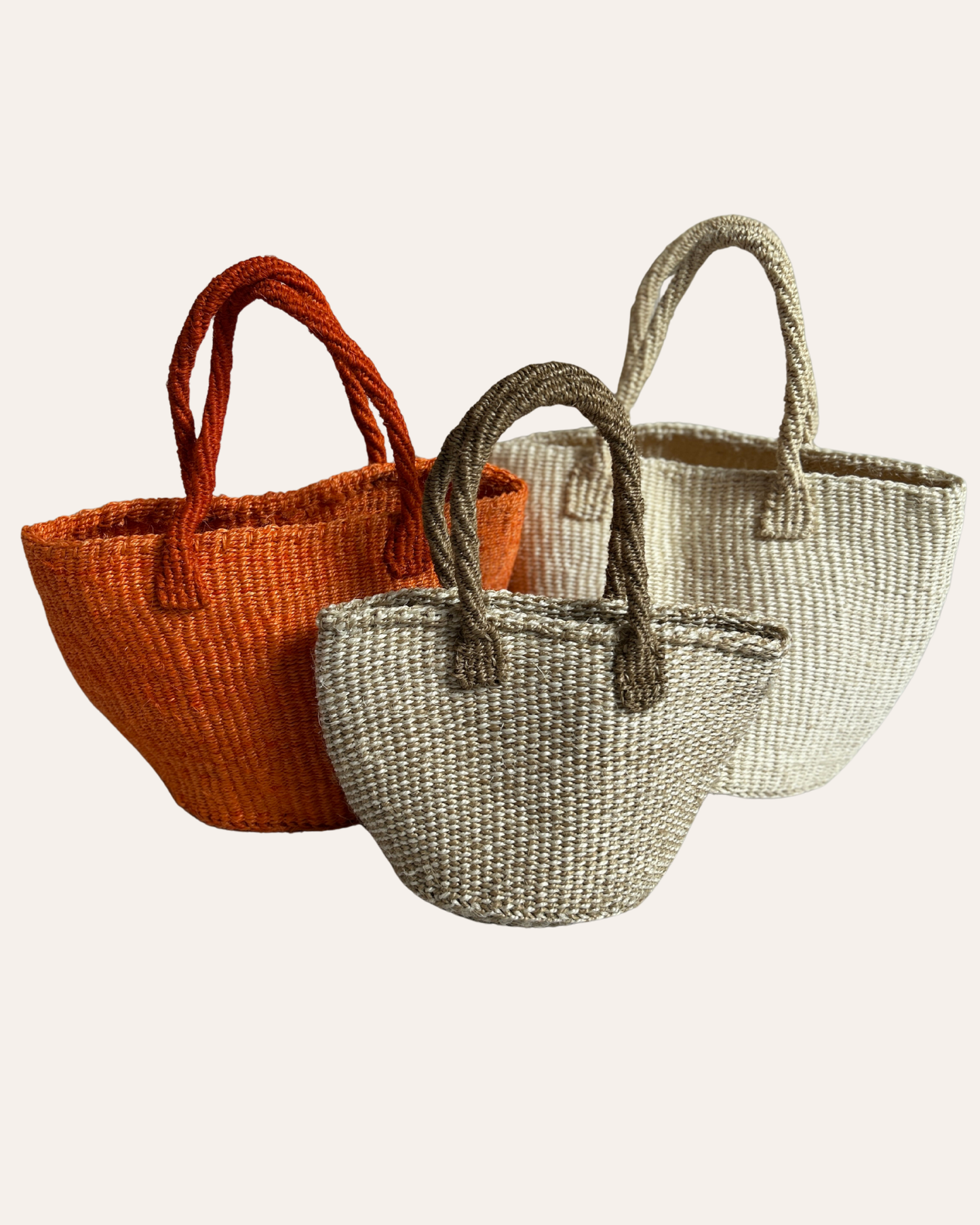 Kidogo — Handgemaakte sisal tas Naturel gestreept Tamani