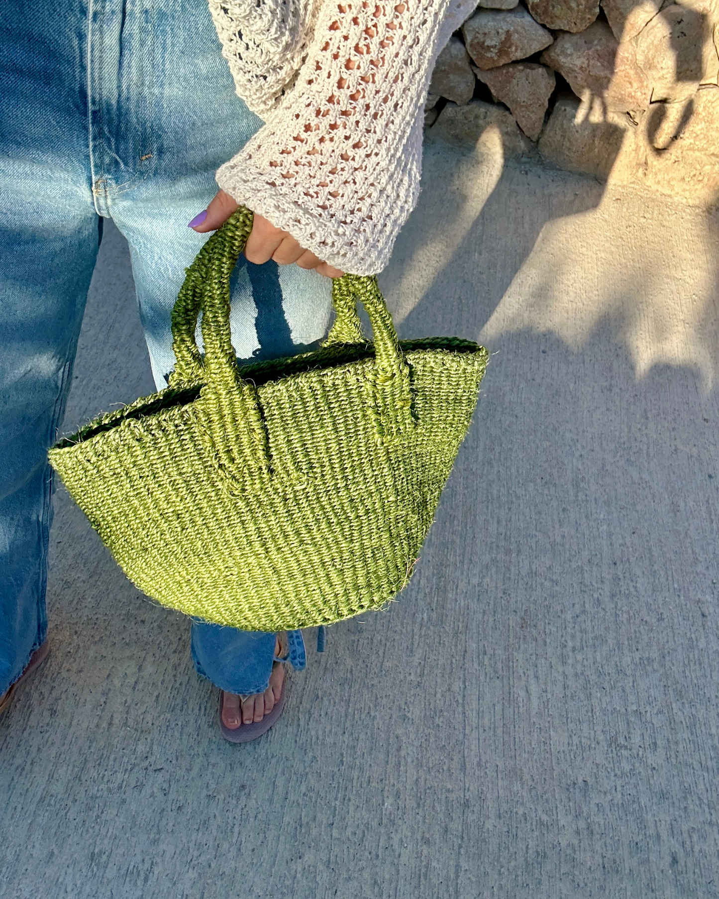 Mti — groene handgeweven tas