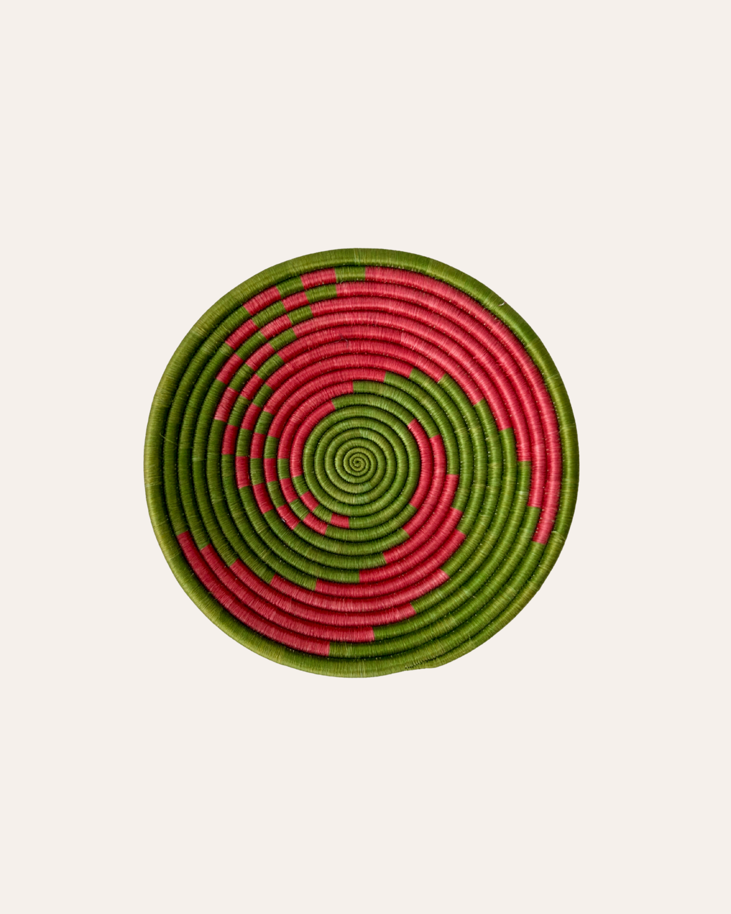 Tamu - Handgemaakte wandmand Groen & Roze Tamani