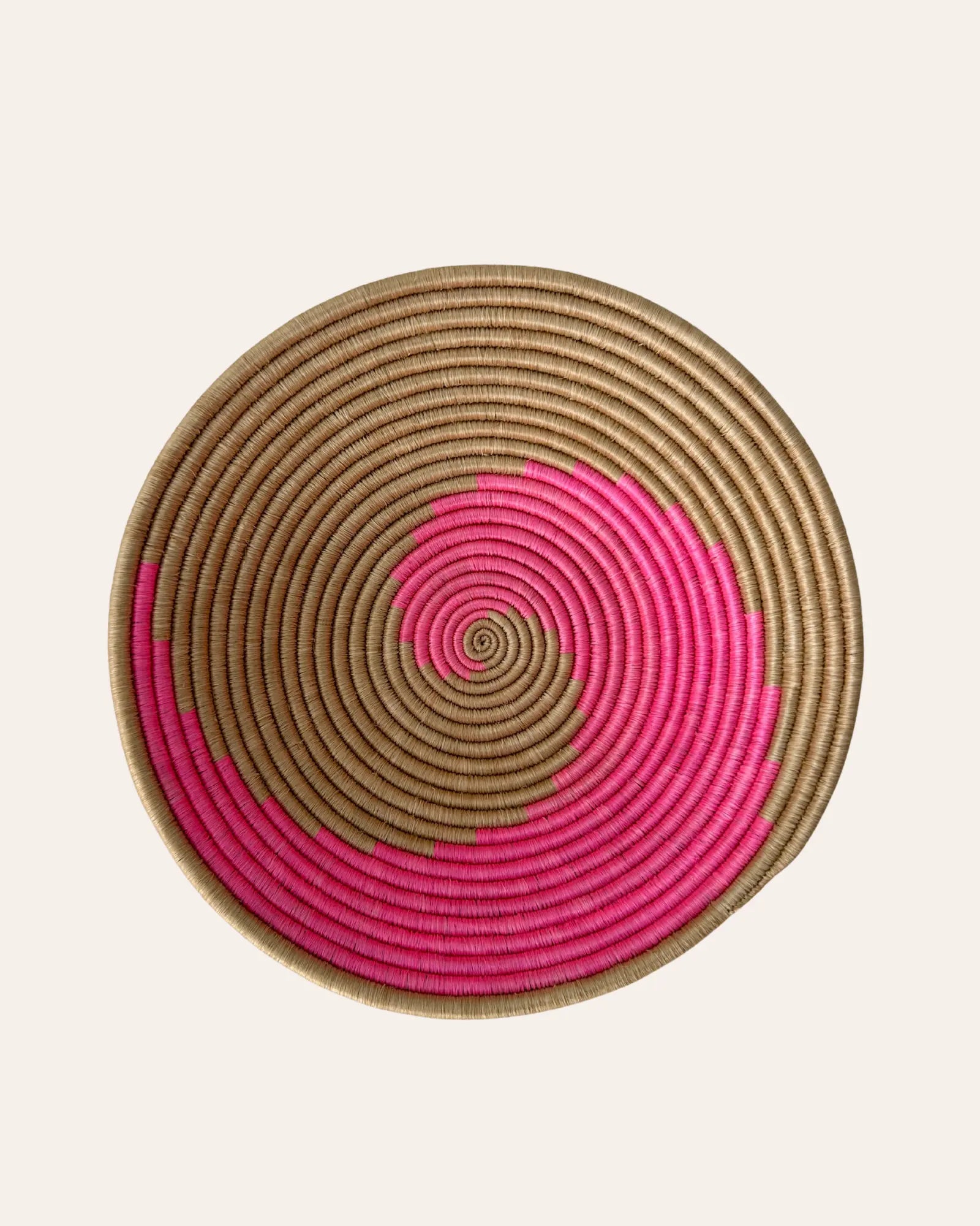 Mwanga - Handgemaakte wandmand Naturel & Fuchsia Tamani