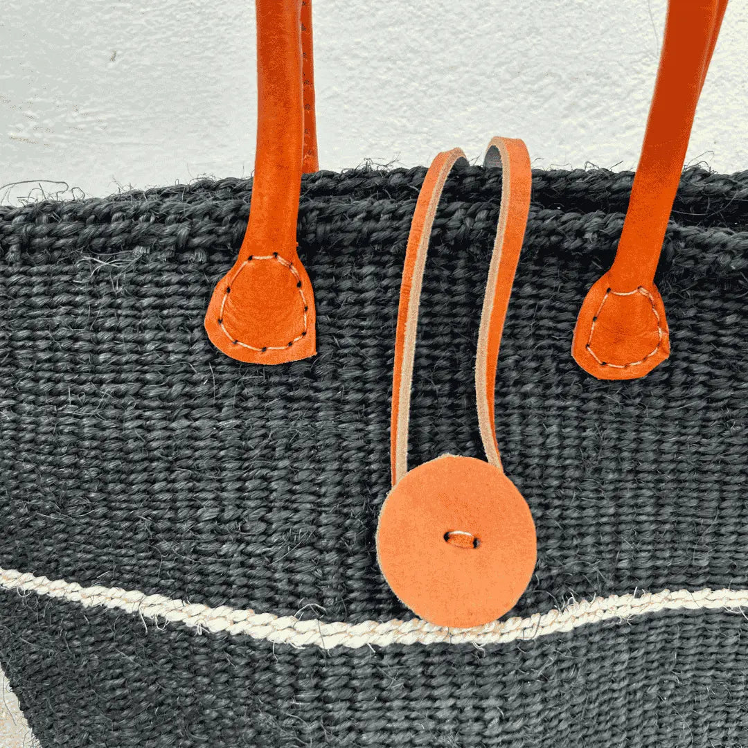 Imara sisal bag zwart Tamani